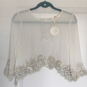 NWT Embellished Crop Top